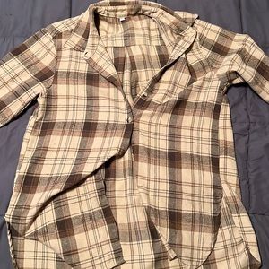 plaid jacket/ sweater